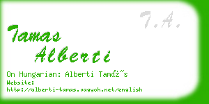 tamas alberti business card
